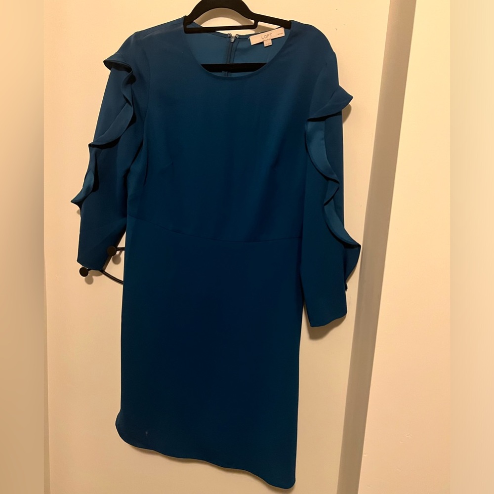 Teal blue knee length dress